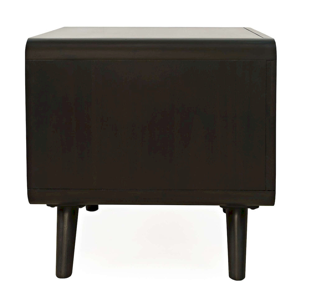 Jofran - Marlowe Mid-Century Modern 24in Curved End Table with Storage Drawers, Dark Brown - 2240-6 view 9