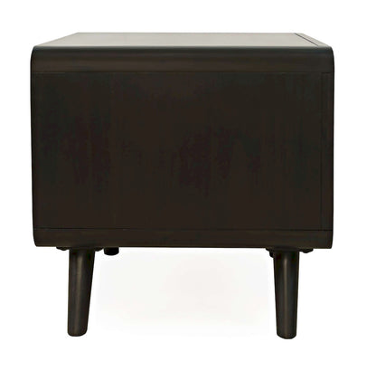Jofran - Marlowe Mid-Century Modern 24in Curved End Table with Storage Drawers, Dark Brown - 2240-6 view 9