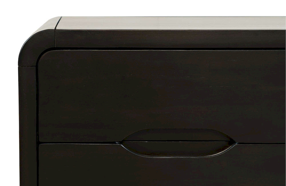 Jofran - Marlowe Mid-Century Modern 48in Curved Coffee Table with Storage Drawers, Dark Brown - 2240-5 view 7