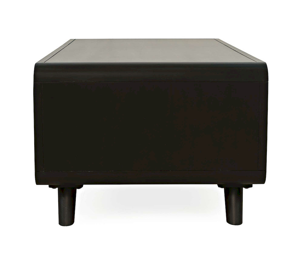 Jofran - Marlowe Mid-Century Modern 48in Curved Coffee Table with Storage Drawers, Dark Brown - 2240-5 view 9