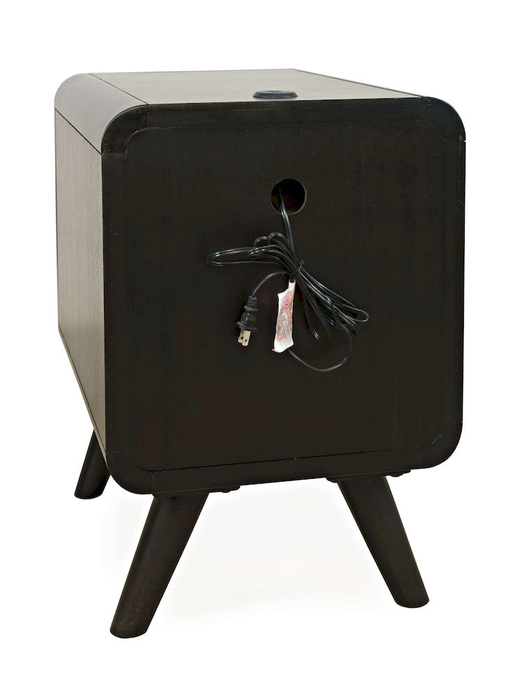 Jofran - Marlowe Mid-Century Modern USB Charging Curved Chairside End Table with Storage Drawers, Dark Brown - 2240-8 view 3