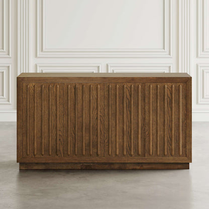 Jofran - Maven 60in Mid-Century Modern Fluted Four Door Sideboard Storage Cabinet in Chestnut - 2421-MAVENCHS view 5