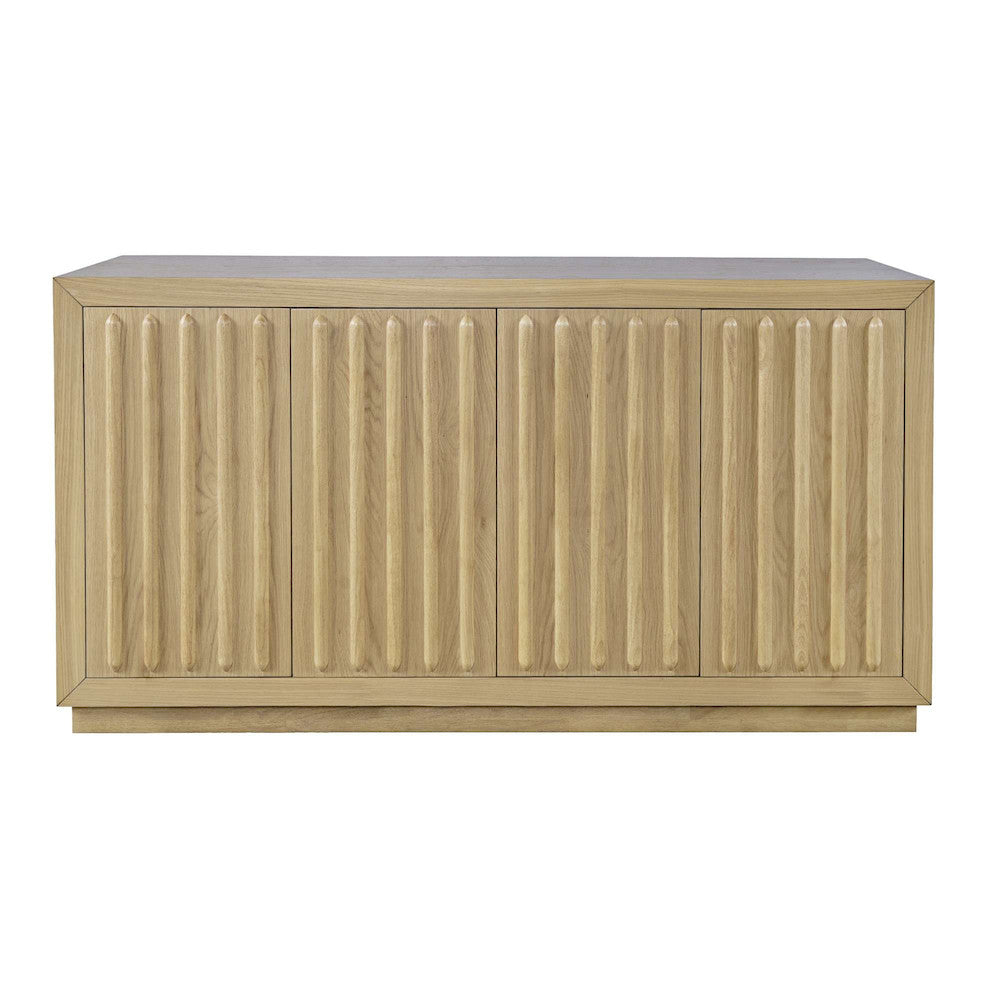 Jofran - Maven 60in Mid-Century Modern Fluted Four Door Sideboard Storage Cabinet in Natural - 2421-MAVENNAT view 1