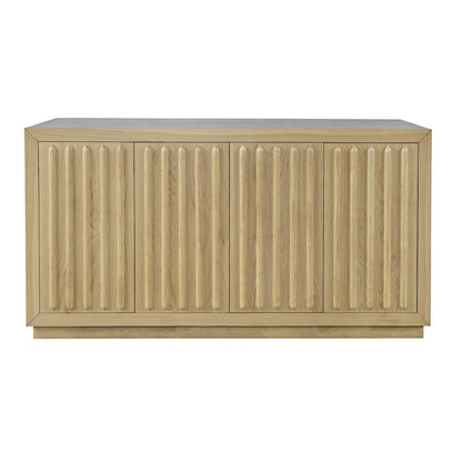 Jofran - Maven 60in Mid-Century Modern Fluted Four Door Sideboard Storage Cabinet in Natural - 2421-MAVENNAT view 1