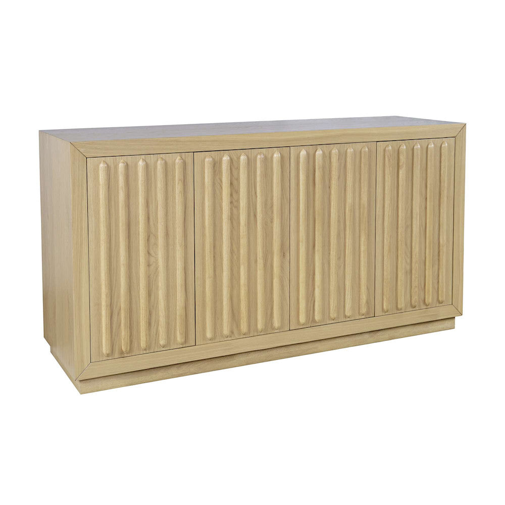 Jofran - Maven 60in Mid-Century Modern Fluted Four Door Sideboard Storage Cabinet in Natural - 2421-MAVENNAT view 3