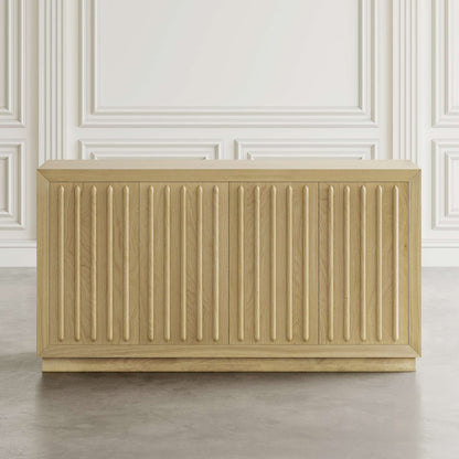 Jofran - Maven 60in Mid-Century Modern Fluted Four Door Sideboard Storage Cabinet in Natural - 2421-MAVENNAT view 6