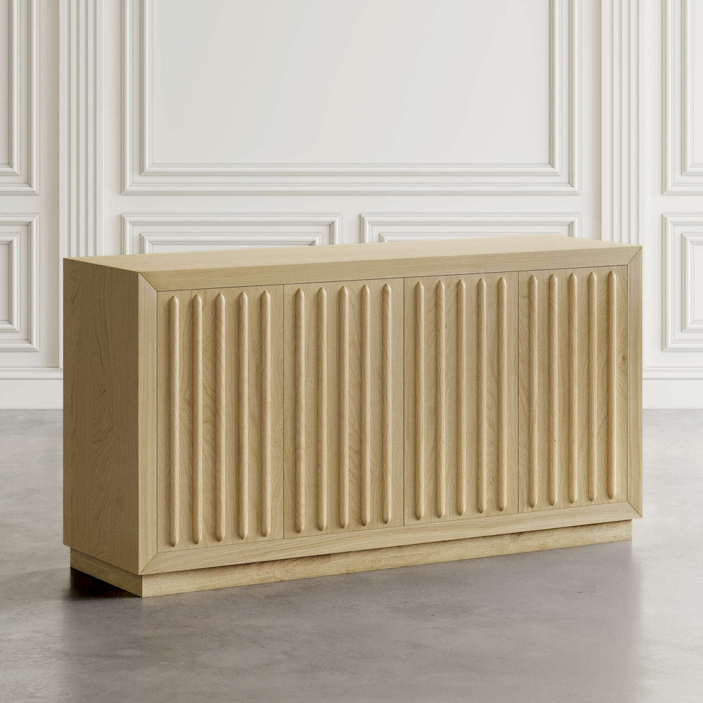 Jofran - Maven 60in Mid-Century Modern Fluted Four Door Sideboard Storage Cabinet in Natural - 2421-MAVENNAT view 7