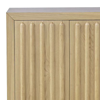 Jofran - Maven 60in Mid-Century Modern Fluted Four Door Sideboard Storage Cabinet in Natural - 2421-MAVENNAT view 9