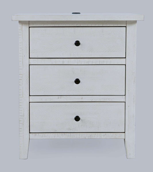 Jofran - Maxton Contemporary Coastal Distressed Acacia USB Charging Nightstand - 2151-90 view 1