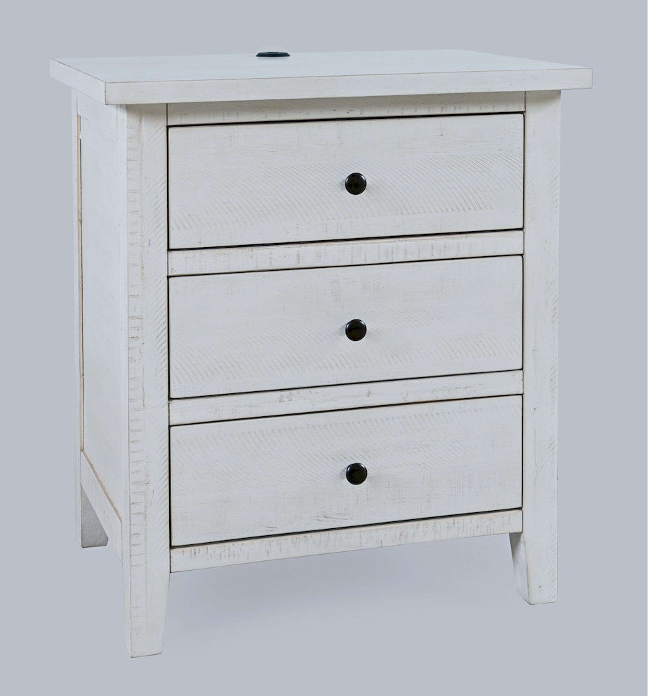 Jofran - Maxton Contemporary Coastal Distressed Acacia USB Charging Nightstand - 2151-90 view 2