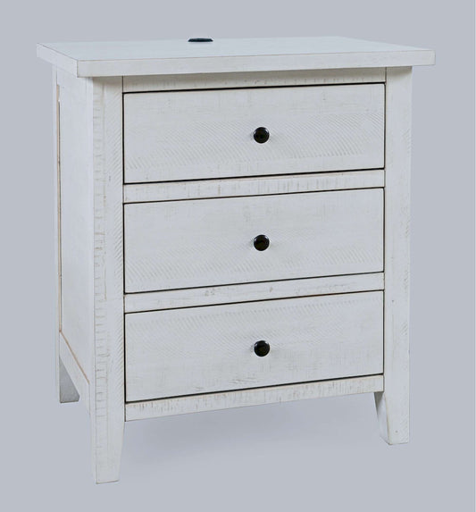 Jofran - Maxton Contemporary Coastal Distressed Acacia USB Charging Nightstand - 2151-90 view 2