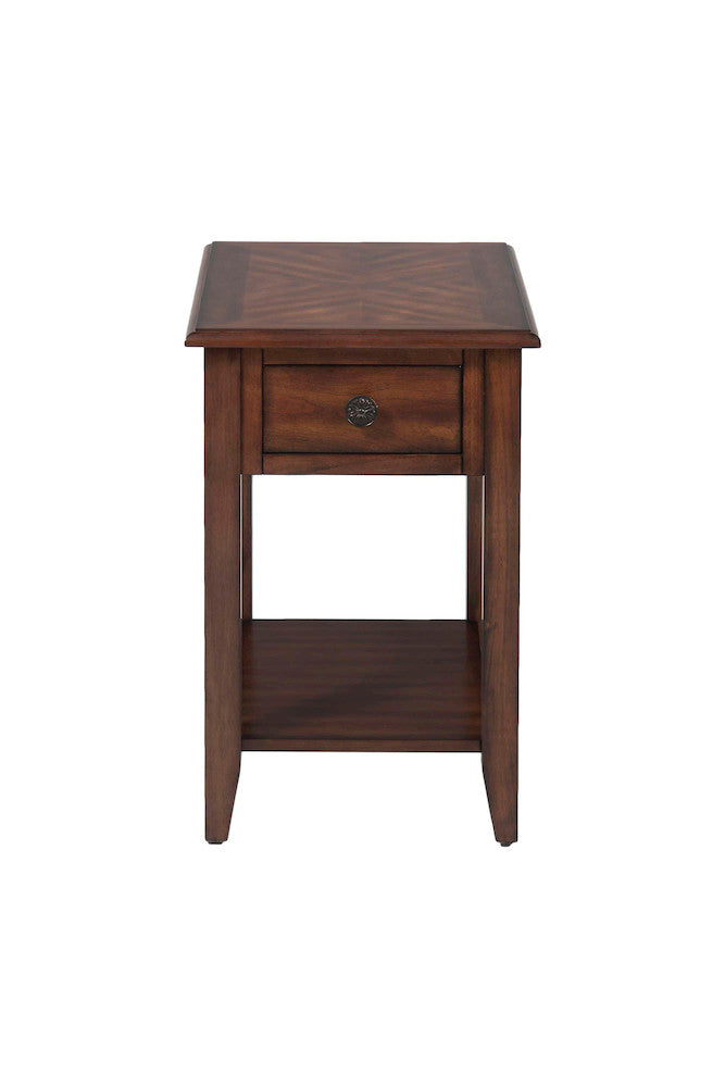 Jofran - Medium Brown Chairside Table With Bookmatch - 1031-7 view 1