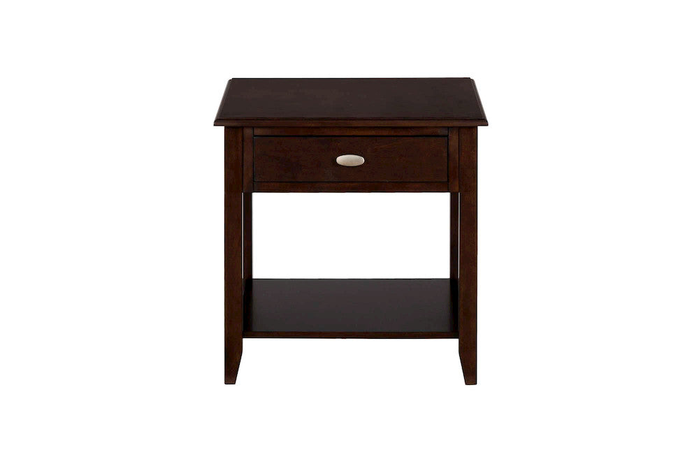 Jofran - Merlot End Table W/One Drawer, One Shelf And Oval Brushed Nickel Hardware - 1030-3 view 1