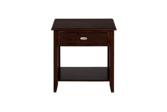 Jofran - Merlot End Table W/One Drawer, One Shelf And Oval Brushed Nickel Hardware - 1030-3 view 1