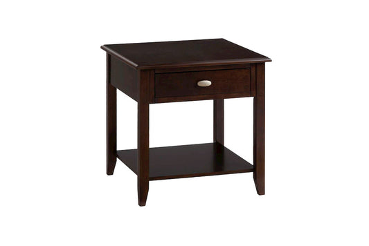 Jofran - Merlot End Table W/One Drawer, One Shelf And Oval Brushed Nickel Hardware - 1030-3 view 2