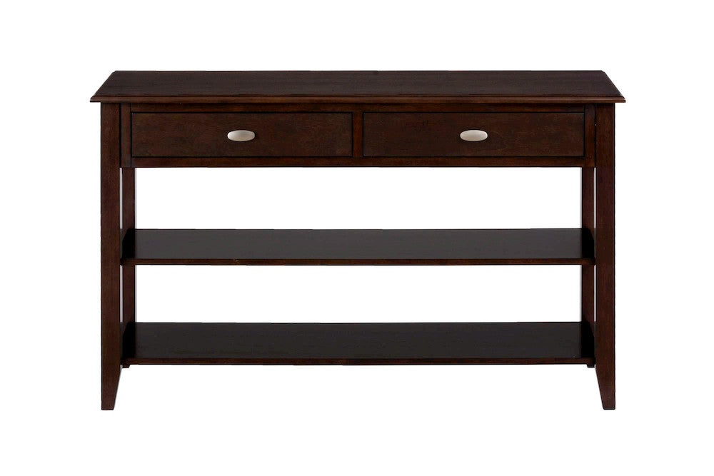 Jofran - Merlot Sofa/Media Table W/2 Drawers, 2 Shelves And Oval Brushed Nickel Hardware - 1030-4 view 1