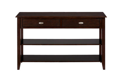 Jofran - Merlot Sofa/Media Table W/2 Drawers, 2 Shelves And Oval Brushed Nickel Hardware - 1030-4 view 1