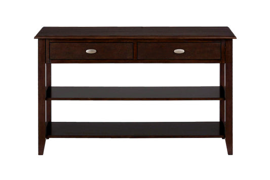 Jofran - Merlot Sofa/Media Table W/2 Drawers, 2 Shelves And Oval Brushed Nickel Hardware - 1030-4 view 1