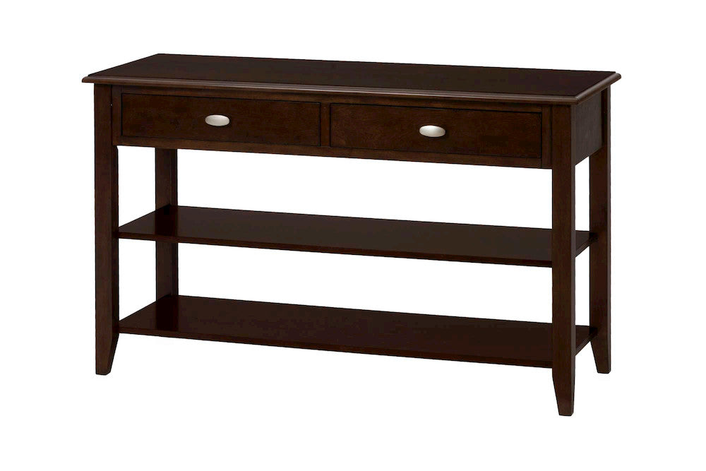 Jofran - Merlot Sofa/Media Table W/2 Drawers, 2 Shelves And Oval Brushed Nickel Hardware - 1030-4 view 3