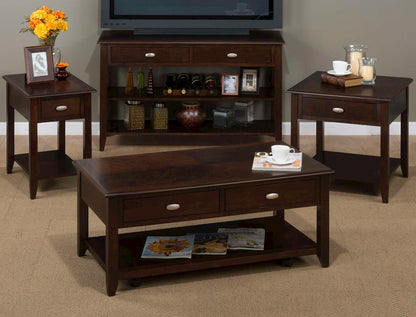 Jofran - Merlot Sofa/Media Table W/2 Drawers, 2 Shelves And Oval Brushed Nickel Hardware - 1030-4 view 4