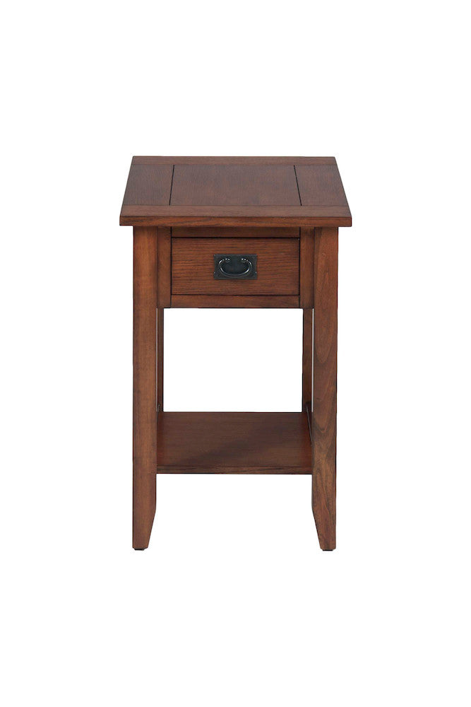 Jofran - Mission Oak Chairside Table W/Picture Framed Top And Black Mission Hardware - 1032-7 view 1