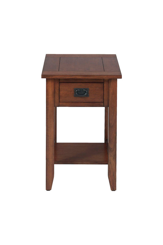Jofran - Mission Oak Chairside Table W/Picture Framed Top And Black Mission Hardware - 1032-7 view 1