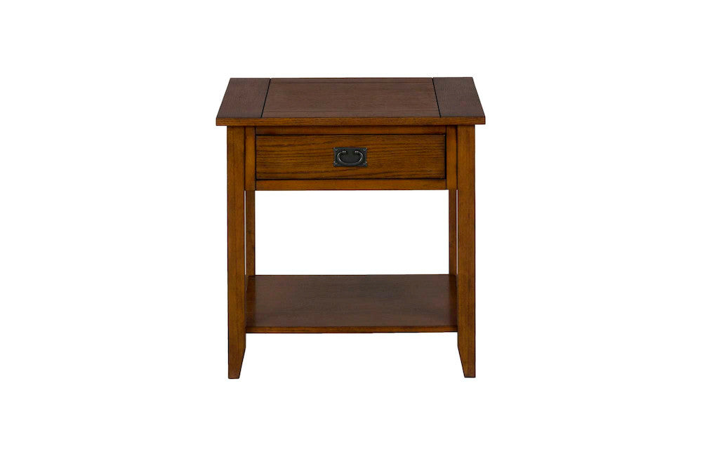 Jofran - Mission Oak End Table W/One Drawer, One Shelf And Black Mission Hardware - 1032-3 view 1