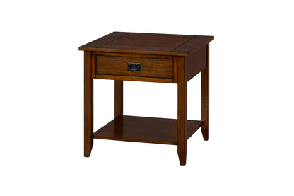 Jofran - Mission Oak End Table W/One Drawer, One Shelf And Black Mission Hardware - 1032-3 view 3