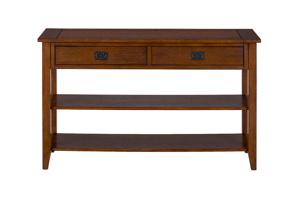 Jofran - Mission Oak Sofa/Media Table W/2 Drawers, 2 Shelves And Black Mission Hardware - 1032-4 view 1