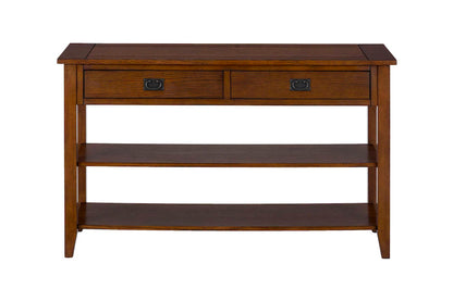 Jofran - Mission Oak Sofa/Media Table W/2 Drawers, 2 Shelves And Black Mission Hardware - 1032-4 view 1