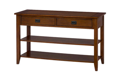 Jofran - Mission Oak Sofa/Media Table W/2 Drawers, 2 Shelves And Black Mission Hardware - 1032-4 view 3