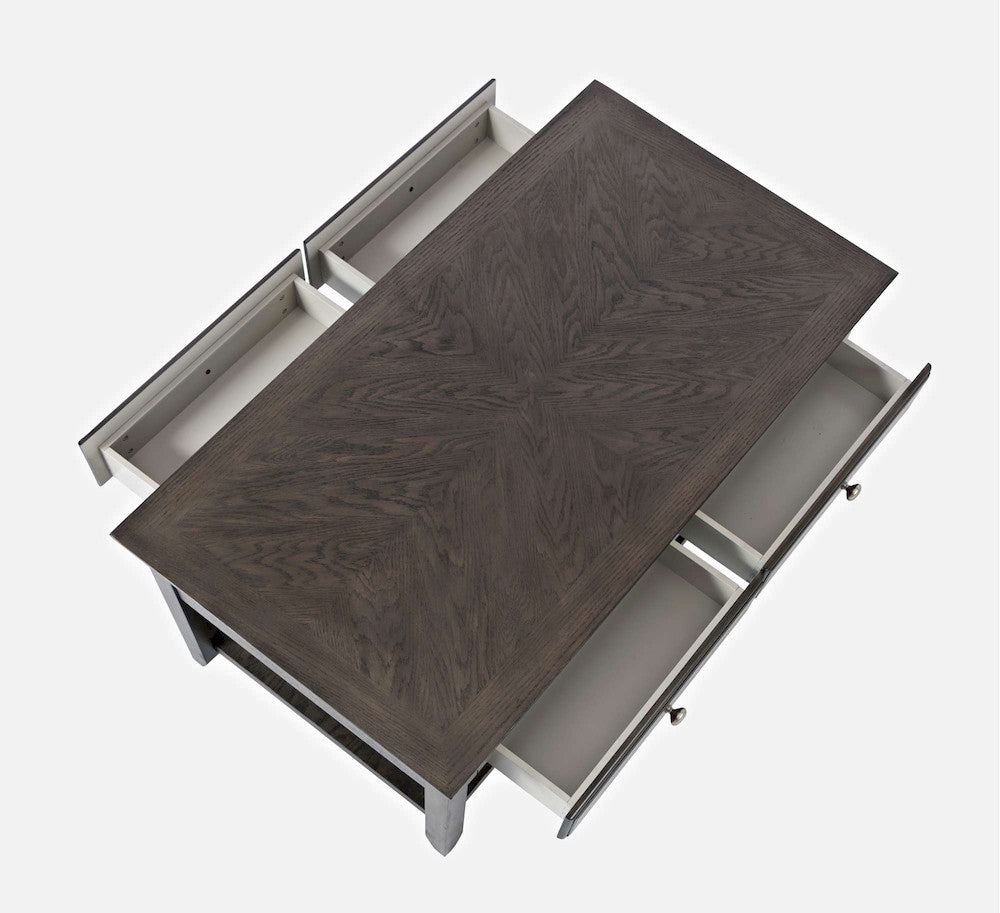 Jofran - Modern Espresso Four Drawer Coffee Table - Grey-Brown Carlton - 1977-1 view 4