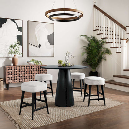 Jofran - Nash Mid-Century Modern Five Piece Counter Height Dining Set with Upholstered Backless Stools in Black - 2271-NSH45B-4WESBB view 7