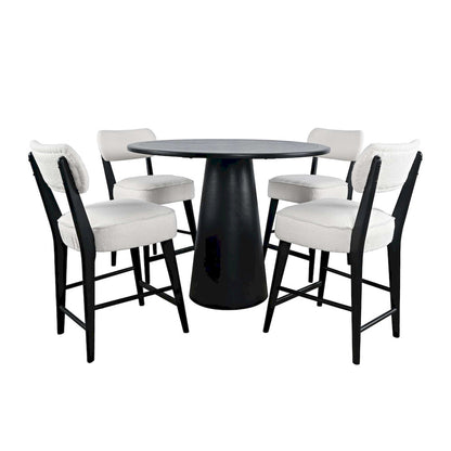 Jofran - Nash Mid-Century Modern Five Piece Counter Height Dining Set with Upholstered Barstools in Black - 2271-NSH45B-4WESTB view 1