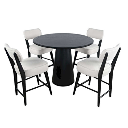 Jofran - Nash Mid-Century Modern Five Piece Counter Height Dining Set with Upholstered Barstools in Black - 2271-NSH45B-4WESTB view 2
