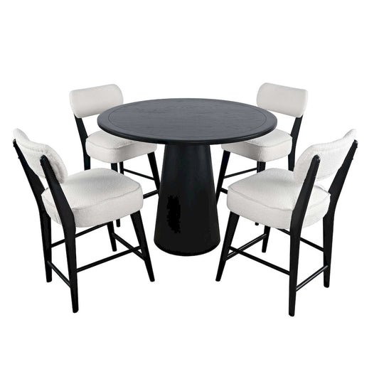 Jofran - Nash Mid-Century Modern Five Piece Counter Height Dining Set with Upholstered Barstools in Black - 2271-NSH45B-4WESTB view 2