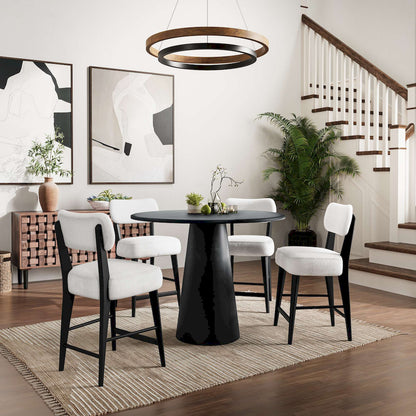 Jofran - Nash Mid-Century Modern Five Piece Counter Height Dining Set with Upholstered Barstools in Black - 2271-NSH45B-4WESTB view 8