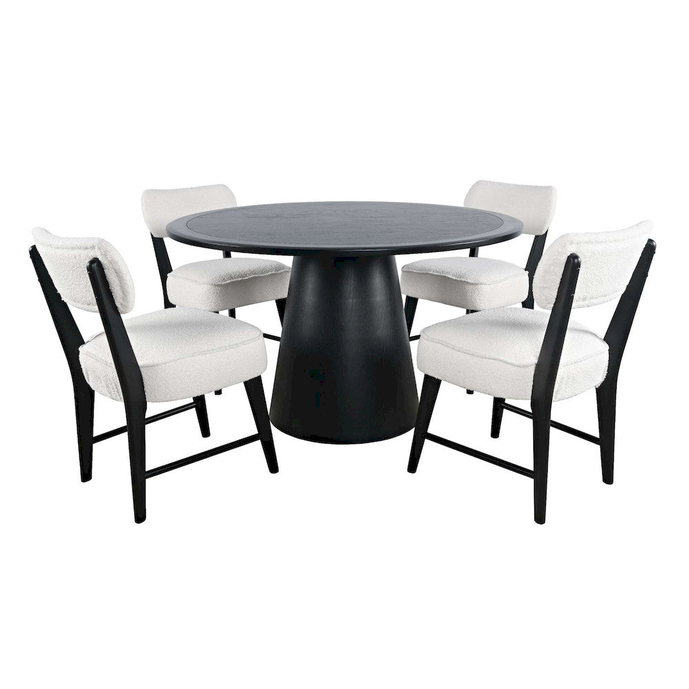 Jofran - Nash Mid-Century Modern Five Piece Pedestal Dining Set with Upholstered Chairs in Black - 2271-NSH50B-4WESCB view 1