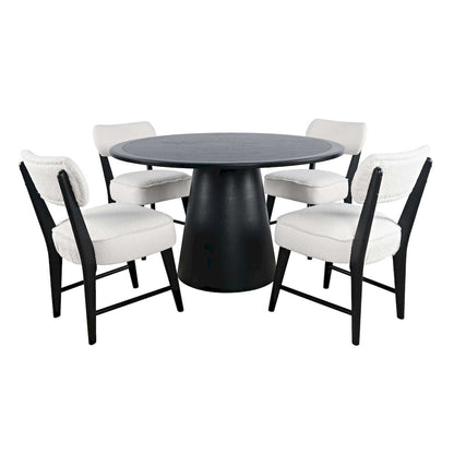 Jofran - Nash Mid-Century Modern Five Piece Pedestal Dining Set with Upholstered Chairs in Black - 2271-NSH50B-4WESCB view 1