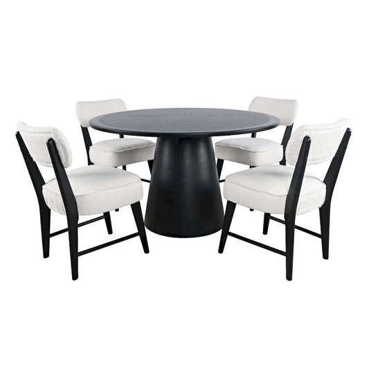 Jofran - Nash Mid-Century Modern Five Piece Pedestal Dining Set with Upholstered Chairs in Black - 2271-NSH50B-4WESCB view 1