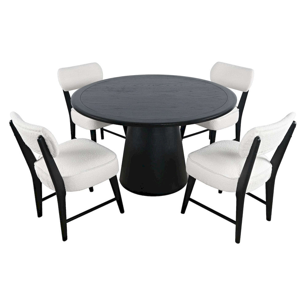 Jofran - Nash Mid-Century Modern Five Piece Pedestal Dining Set with Upholstered Chairs in Black - 2271-NSH50B-4WESCB view 2