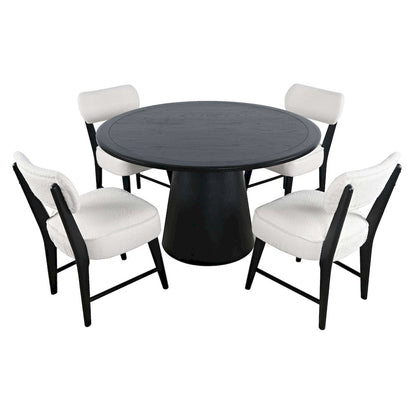 Jofran - Nash Mid-Century Modern Five Piece Pedestal Dining Set with Upholstered Chairs in Black - 2271-NSH50B-4WESCB view 2