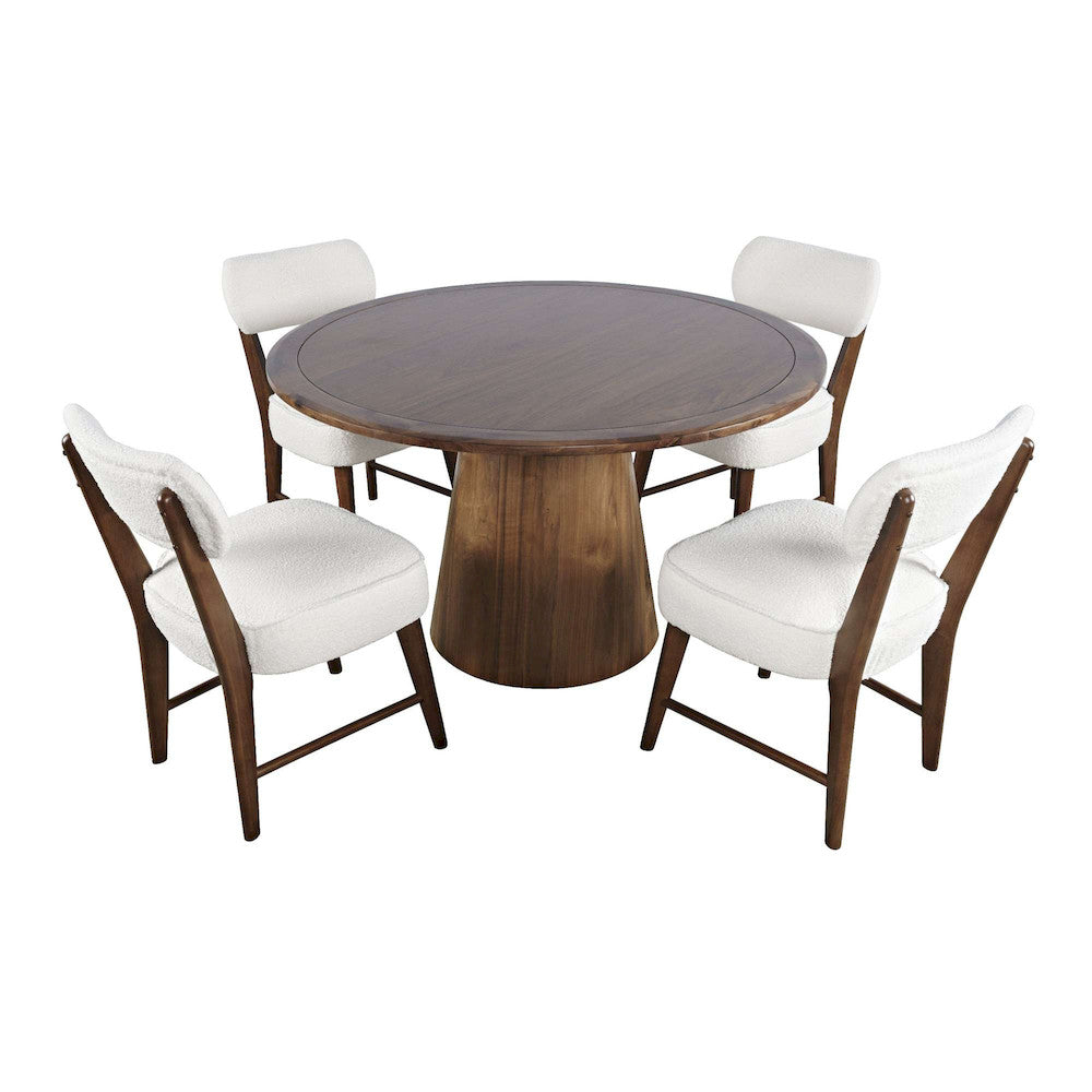 Jofran - Nash Mid-Century Modern Five Piece Pedestal Dining Set with Upholstered Chairs in Walnut - 2271-NSH50B-4WESCW view 2