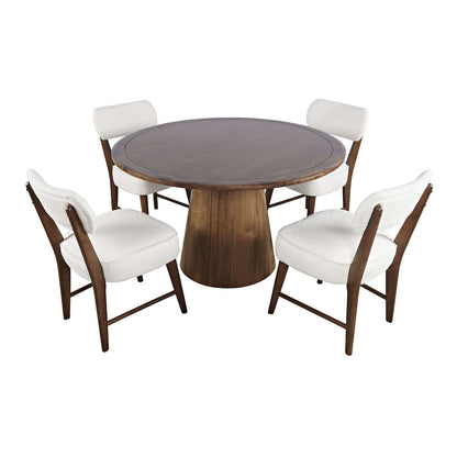 Jofran - Nash Mid-Century Modern Five Piece Pedestal Dining Set with Upholstered Chairs in Walnut - 2271-NSH50B-4WESCW view 2