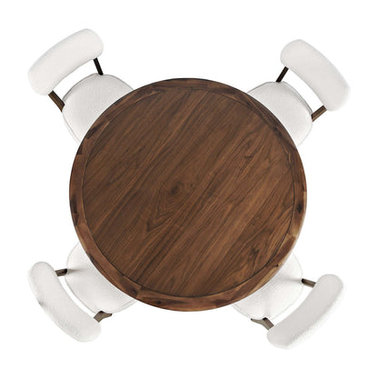Jofran - Nash Mid-Century Modern Five Piece Pedestal Dining Set with Upholstered Chairs in Walnut - 2271-NSH50B-4WESCW view 7