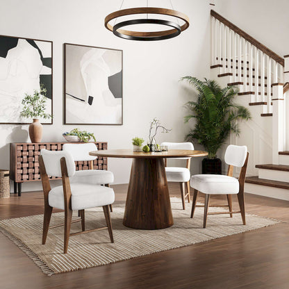 Jofran - Nash Mid-Century Modern Five Piece Pedestal Dining Set with Upholstered Chairs in Walnut - 2271-NSH50B-4WESCW view 8