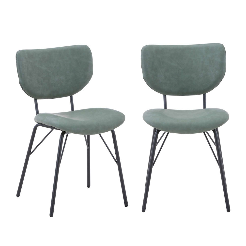Jofran - Natures Edge 60in Seven Piece Modern Dining Set with Upholstered Contemporary Chairs - Slate and Jade, Slate and Jade - 1981-60D-6-OWNCHJD view 8