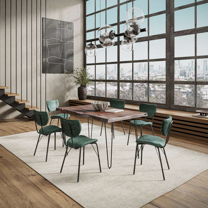 Jofran - Natures Edge 60in Seven Piece Modern Dining Set with Upholstered Contemporary Chairs - Slate and Jade, Slate and Jade - 1981-60D-6-OWNCHJD view 10