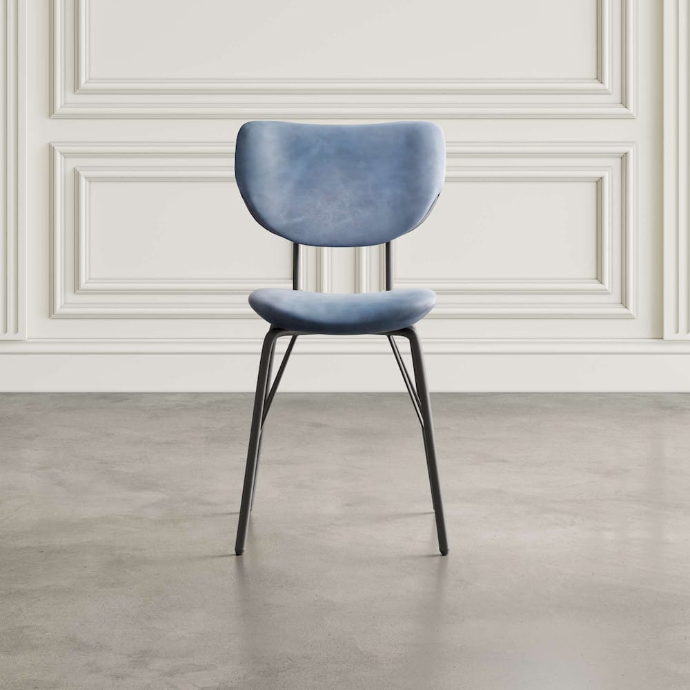 Jofran - Natures Edge 60in Seven Piece Modern Dining Set with Upholstered Contemporary Chairs - Slate and Slate Blue, Slate and Slate Blue - 1981-60D-6-OWNCHSL view 5