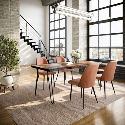 Jofran - Natures Edge Five Piece Solid Acacia Dining Set with Upholstered Mid-Century Modern Chairs, Chestnut and Light Brown - 1781-79D-4-DOXCHLBN view 9